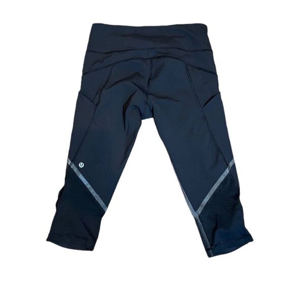 Lululemon Hop To It Crop *Full-On Luxtreme Black / Heathered Black 6 - Picture 7 of 12